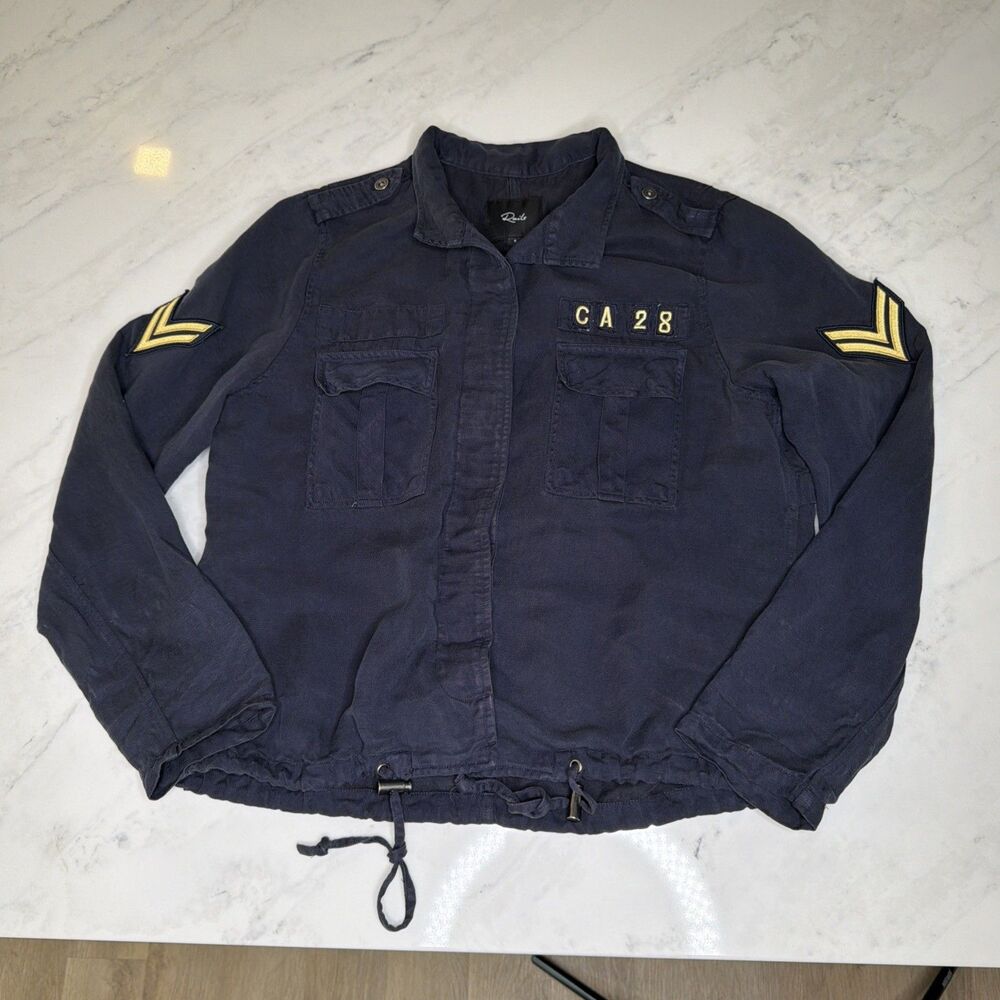 Rails Maverick Military Style Jacket S Indigo Aviation Utility Tencel Coastal - Picture 2 of 9